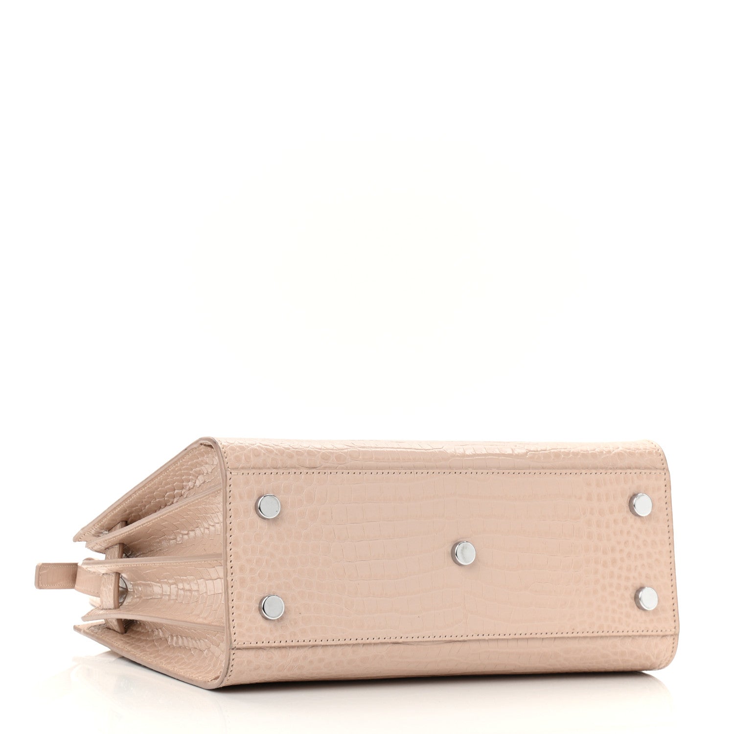 Saint Laurent Calfskin Crocodile Embossed Baby Sac De Jour Rose Antic 4 of 10