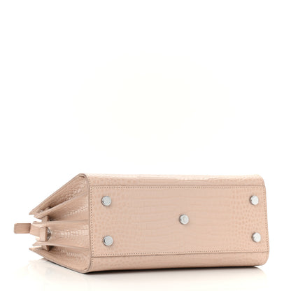 Saint Laurent Calfskin Crocodile Embossed Baby Sac De Jour Rose Antic 4 of 10