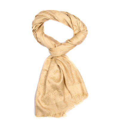 Louis Vuitton Silk Monogram Shimmer Stole Gold 1 of 5