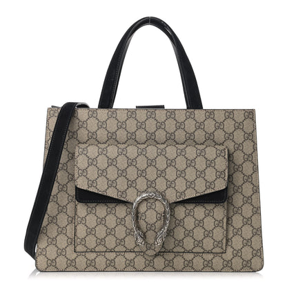 Gucci GG Supreme Monogram Dionysus Tote Beige Black 1 of 13