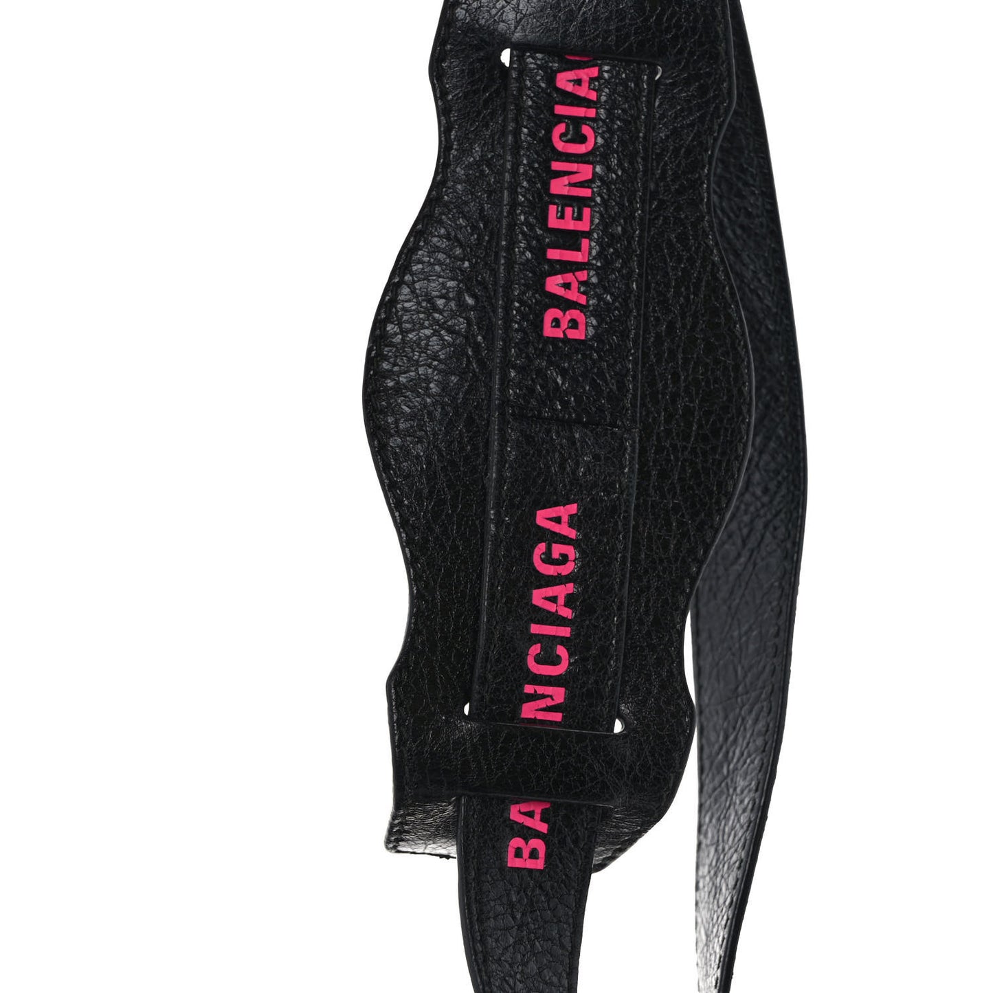 Agneau Classic Silver Hardware Mini City Logo Strap Black Pink