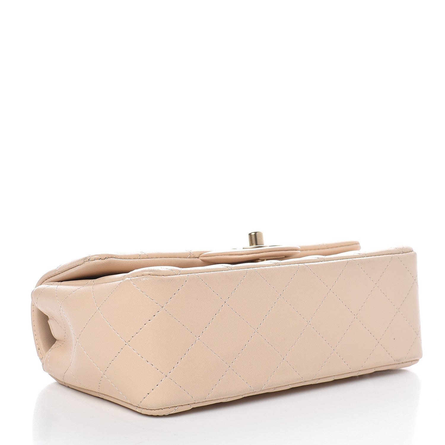 Chanel Lambskin Quilted Mini Rectangular Flap Beige 4 of 13