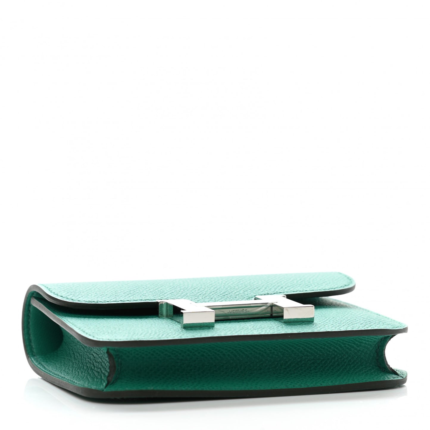 Epsom Enamel Constance Slim Wallet Vert Jade Bleu Brume