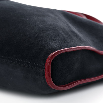 Gucci Suede Calfskin Large Rajah Chain Tote New Blue Romantic Cherry 11 of 12