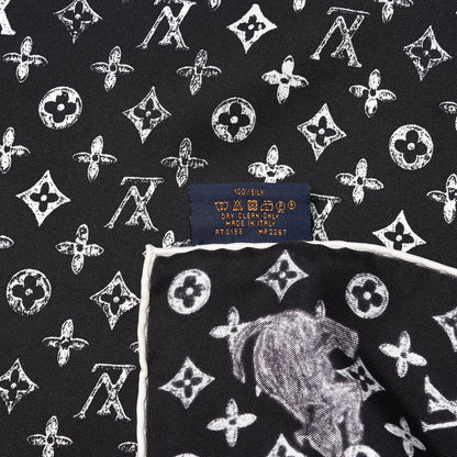 Louis Vuitton Silk Catogram Classic Square Scarf Black 5 of 5