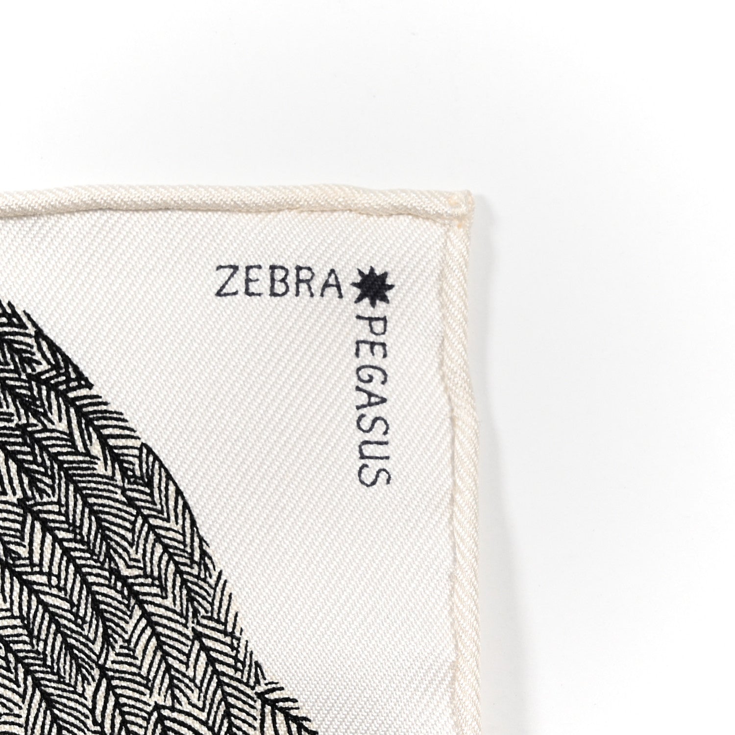 Hermes Silk Zebra Pegasus Nano Scarf 20 Black White 3 of 4