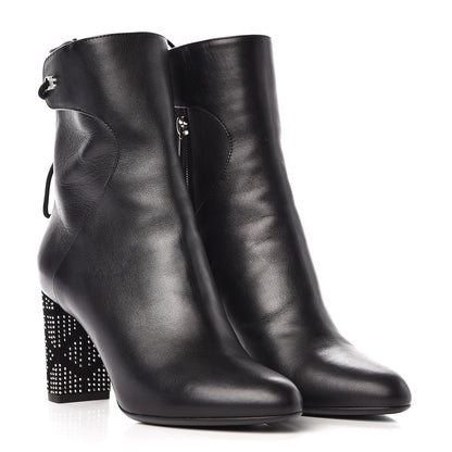 Christian Dior Calfskin Studded Stellar Ankle Boots 38 Black 3 of 10