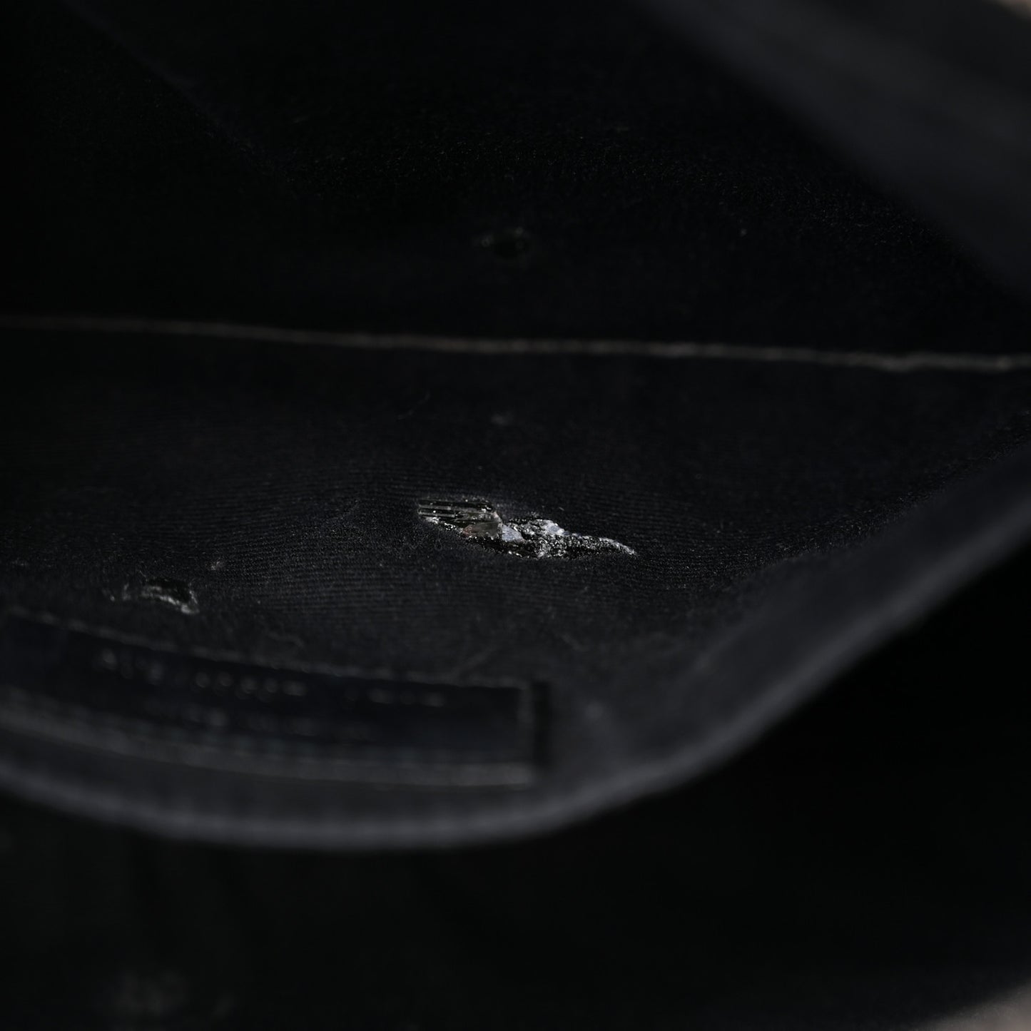 Cracked Shiny Calfskin Matelasse Monogram Lou Camera Bag Black