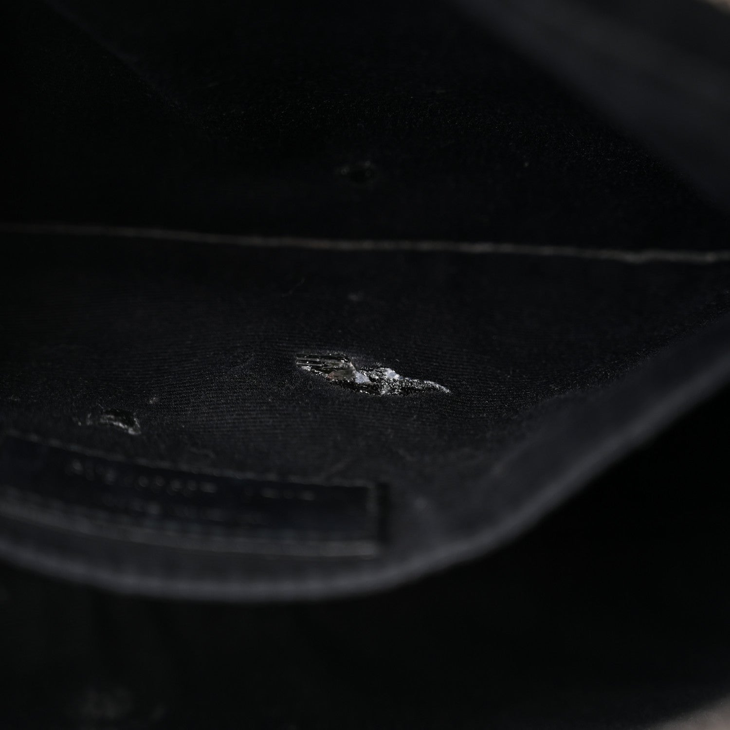Saint Laurent Cracked Shiny Calfskin Matelasse Monogram Lou Camera Bag Black 12 of 12