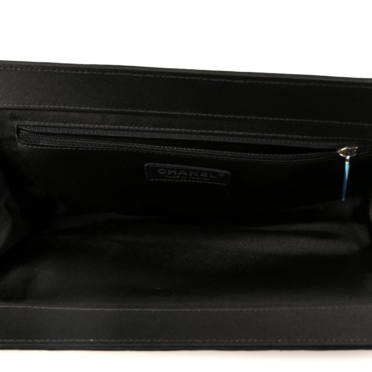 Chanel Satin Crystal Woven Clutch Black 5 of 11