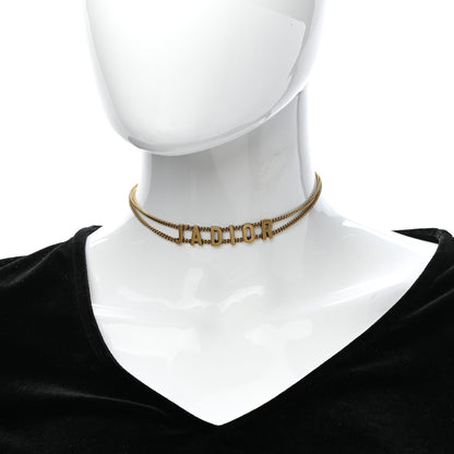 Christian Dior Metal J'Adior Choker Necklace Aged Gold 2 of 6