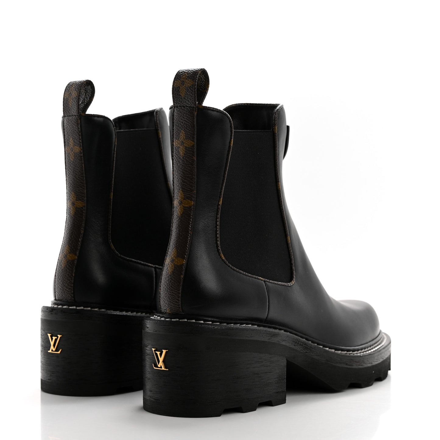 Calfskin Monogram Beaubourg Ankle Boots 37.5 Black