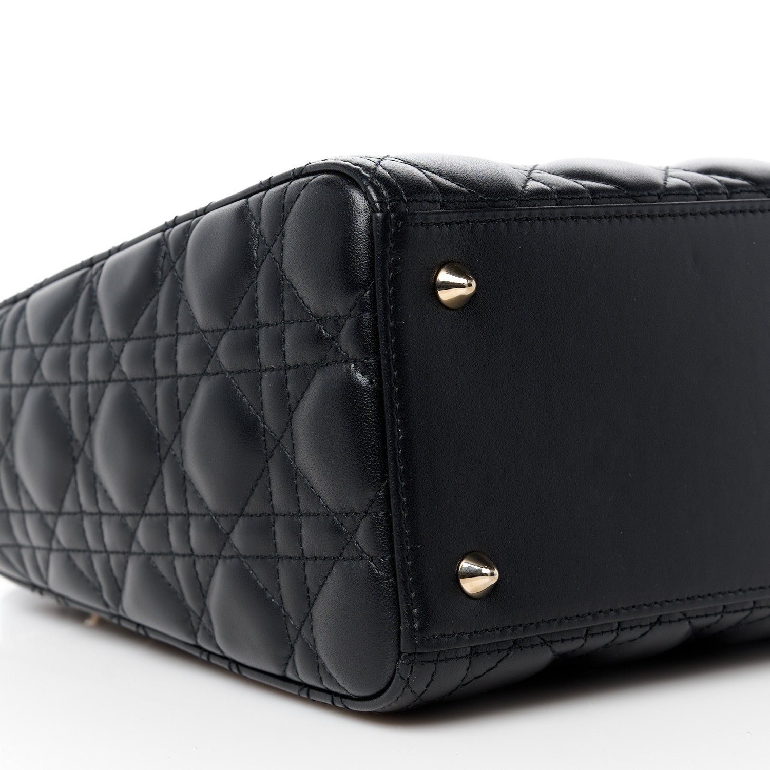 Christian Dior Lambskin Cannage Medium Lady Dior Black 9 of 10