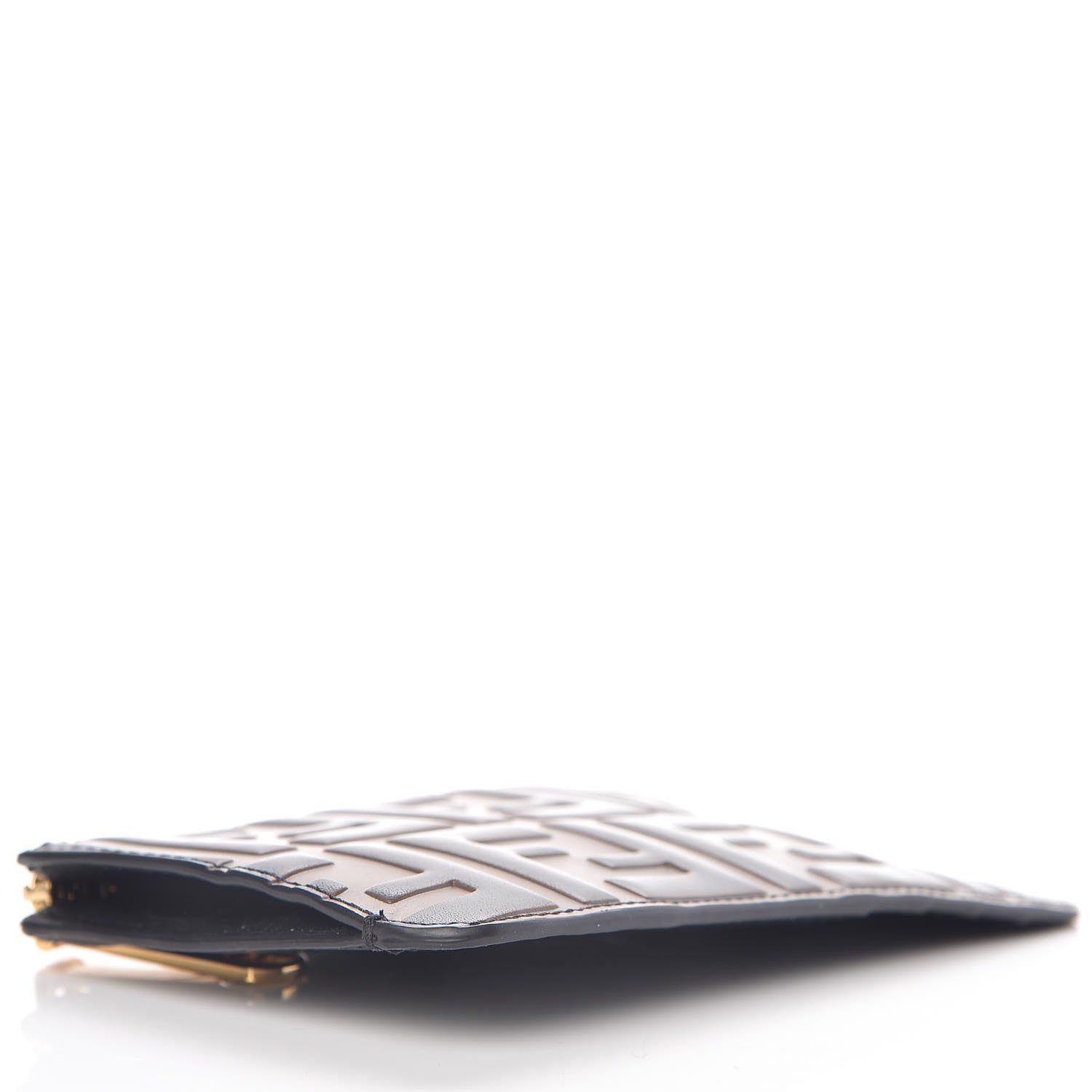 Fendi Vitello Cruise F is Fendi Bi-Color FF 1974 Embossed Key Case Pouch Maya Black 4 of 9