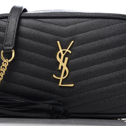 Saint Laurent Grain De Poudre Matelasse Monogram Mini Lou Camera Bag Black 9 of 9
