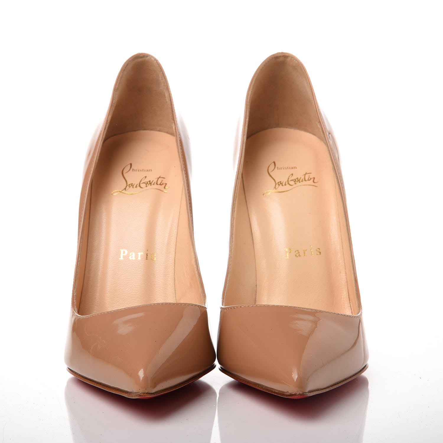 Christian Louboutin Patent Pigalle 120 Pumps 37.5 Nude 2 of 11