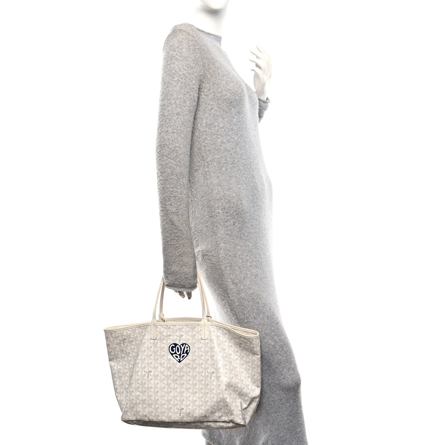 Goyardine Coeur Saint Louis PM White