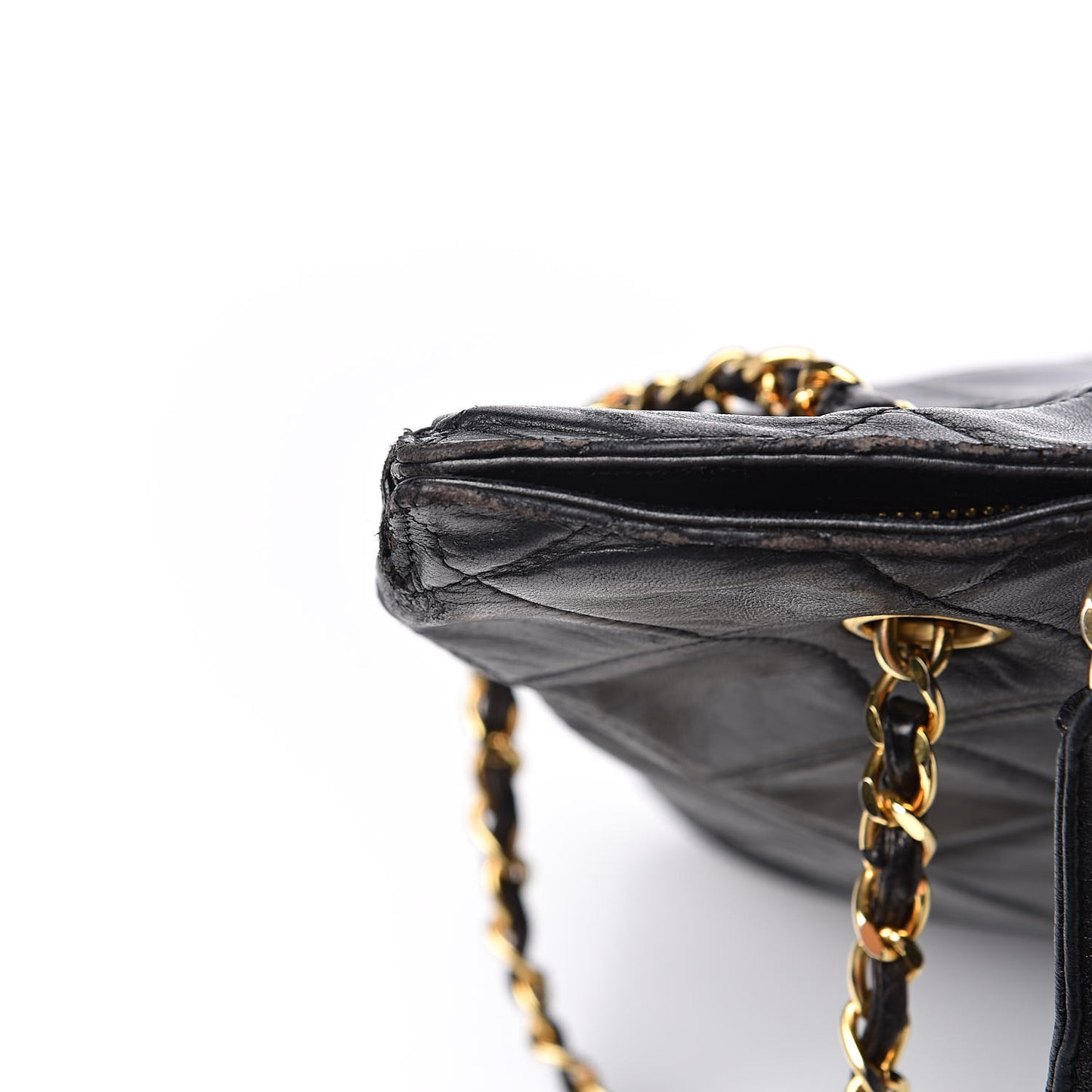 Lambskin Quilted Shoulder Bag Black