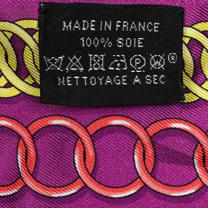 Hermes Silk Maillons Twilly Fuchsia Violet Jaune 4 of 4