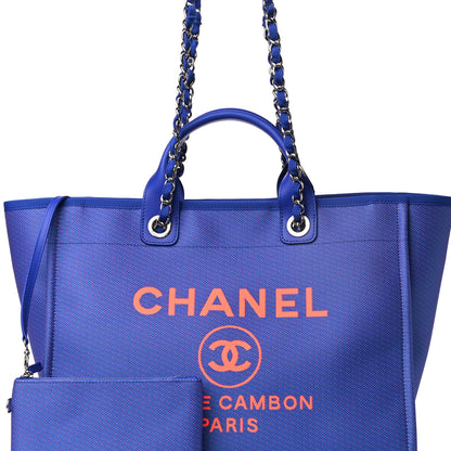Chanel Mixed Fibers Medium Deauville Tote Blue Orange 8 of 10