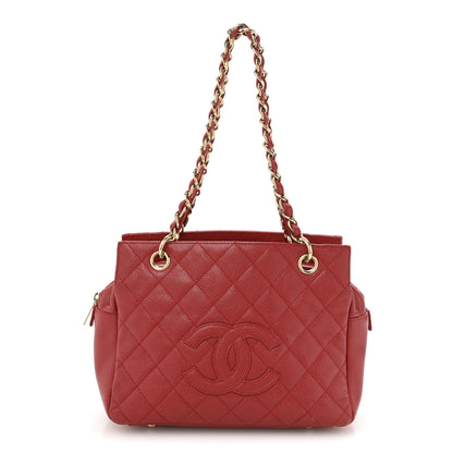 Chanel Caviar Quilted Petit Timeless Shopping Tote PTT Red 1 of 13