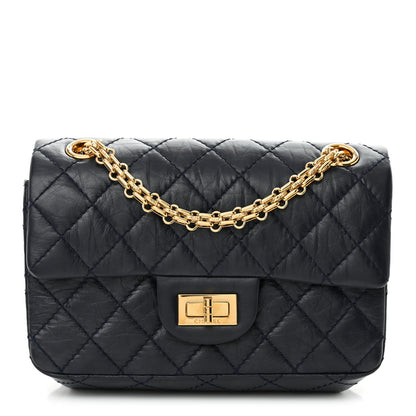 Chanel Aged Calfskin Quilted 2.55 Reissue Mini Flap Navy 1 of 10