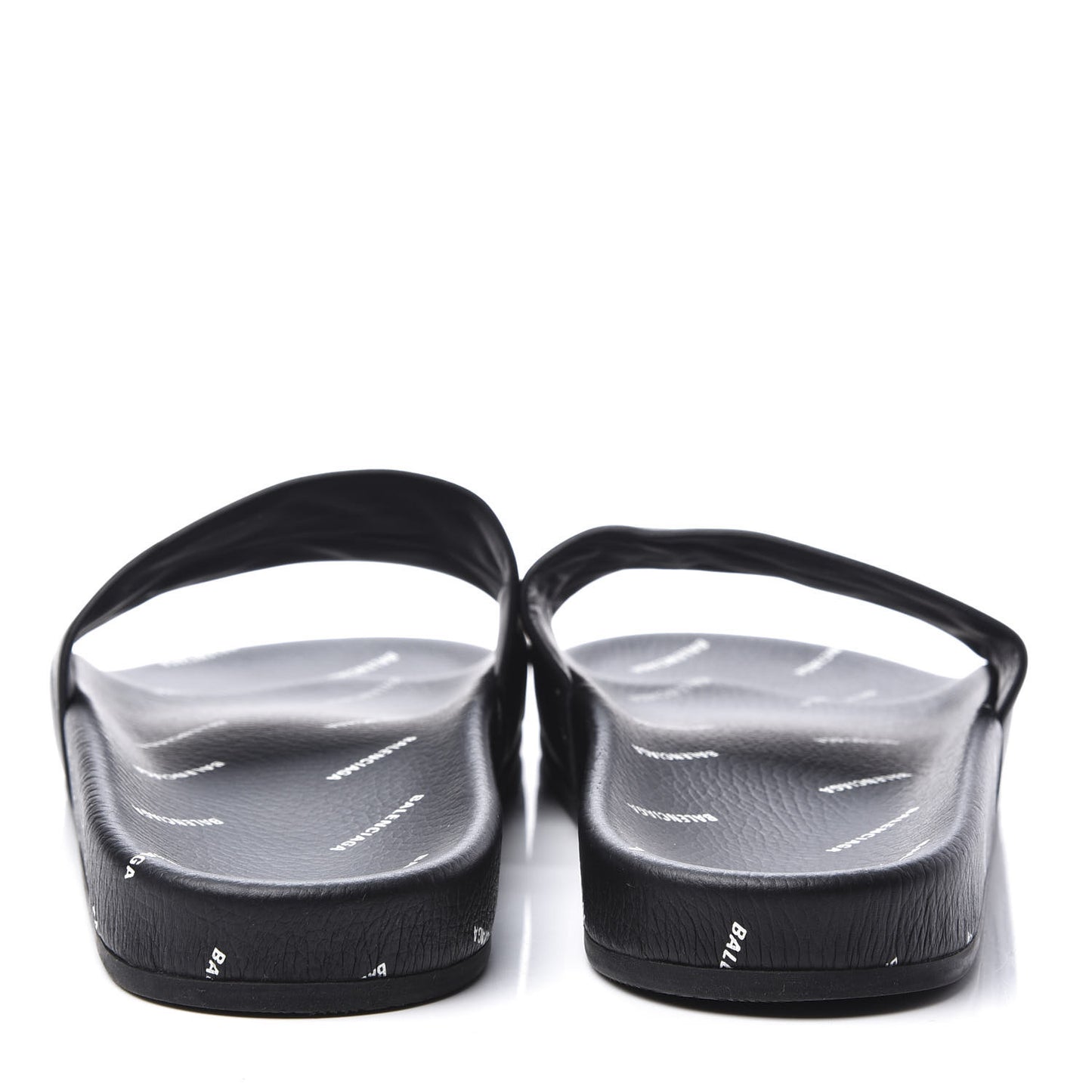Nappa Allover Logo Embossed Womens Pool Slide Sandals 41 Black White