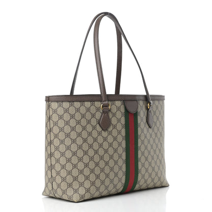 Gucci X BALENCIAGA BB Supreme Monogram Web Graffiti Medium Ophidia Shopping Tote Beige New Acero 3 of 19