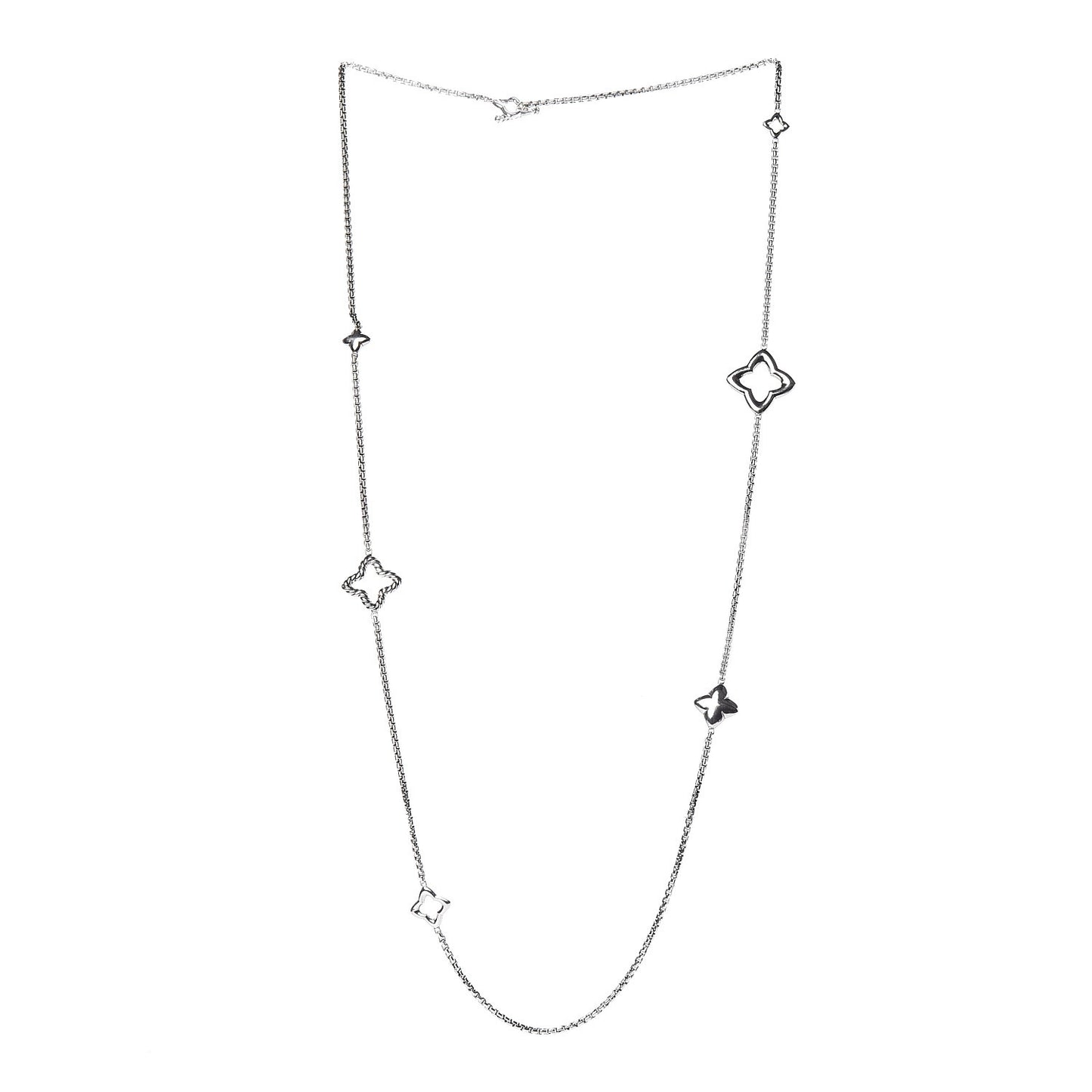 Sterling Silver 25mm Quatrefoil Chain Necklace