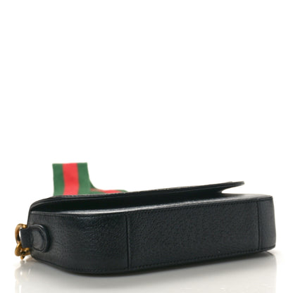Gucci X ADIDAS Textured Dollar Calfskin Messenger Bag Black Off White 4 of 10
