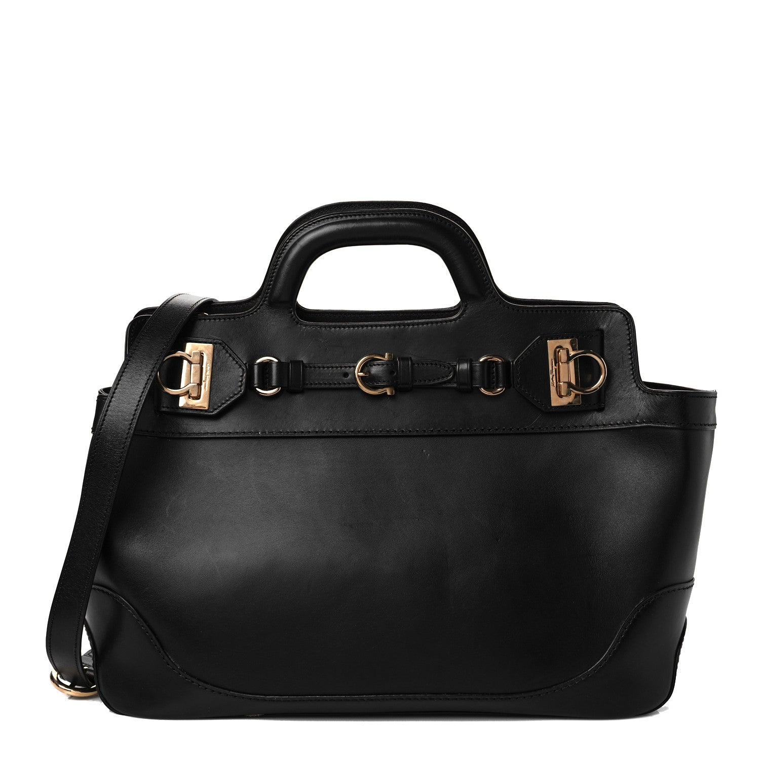 Salvatore Ferragamo Calfskin Wanda Tote Black 2 of 10