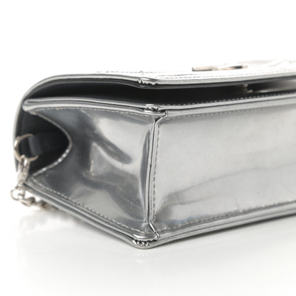 Christian Dior Metallic Patent Micro-Cannage Baby Diorama Flap Bag Silver 9 of 12