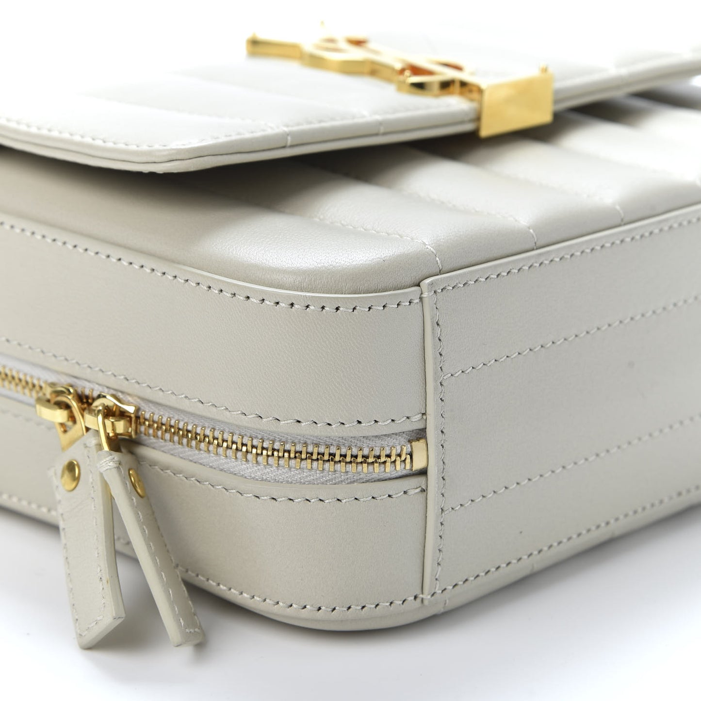 Lambskin Matelasse Monogram Vicky Camera Bag Crema Soft