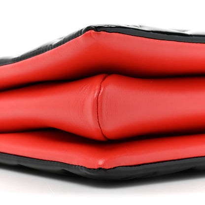 Louis Vuitton Patent Embossed Monogram Lambskin Coussin MM Black Red 10 of 12