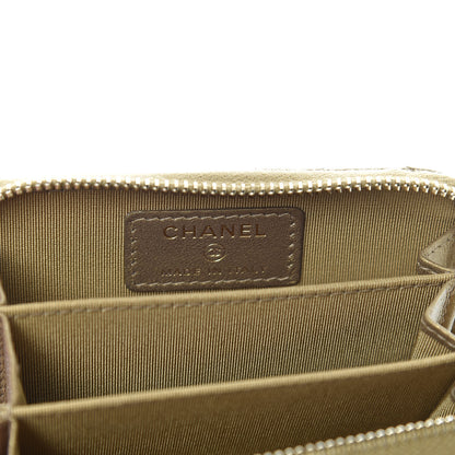 Chanel Metallic Lambskin Egyptian Amulet Zip Coin Purse Gold 6 of 8