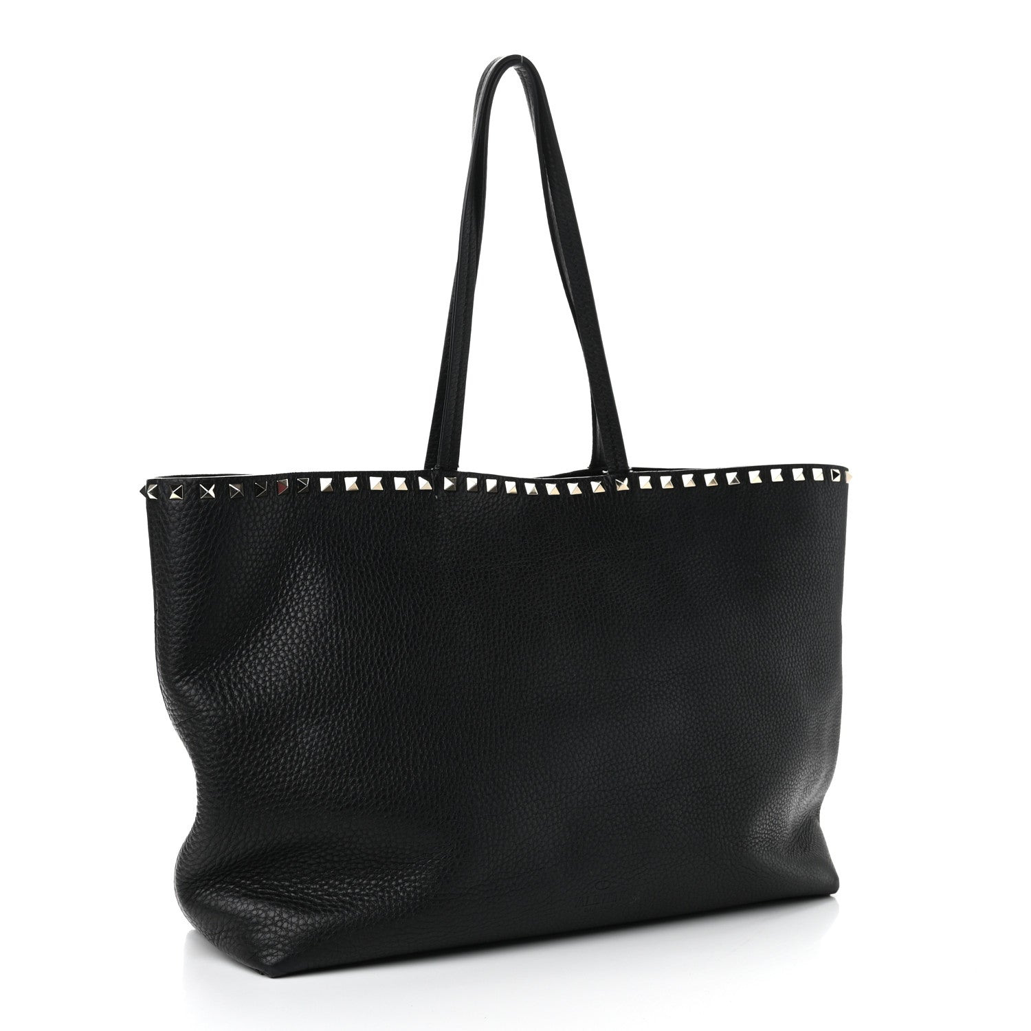 Valentino Garavani Grained Calfskin Rockstud Shoulder Tote Black 3 of 11
