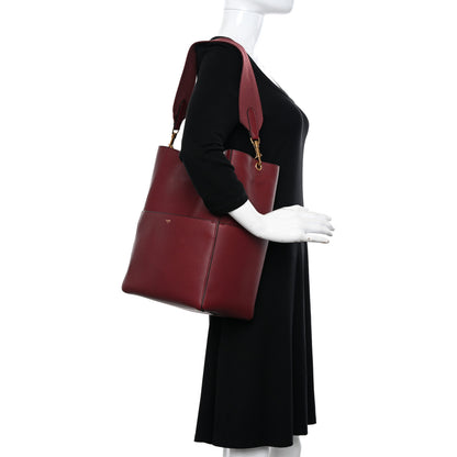 Celine Soft Grained Calfskin Sangle Bucket Bag Light Burgundy 2 of 14