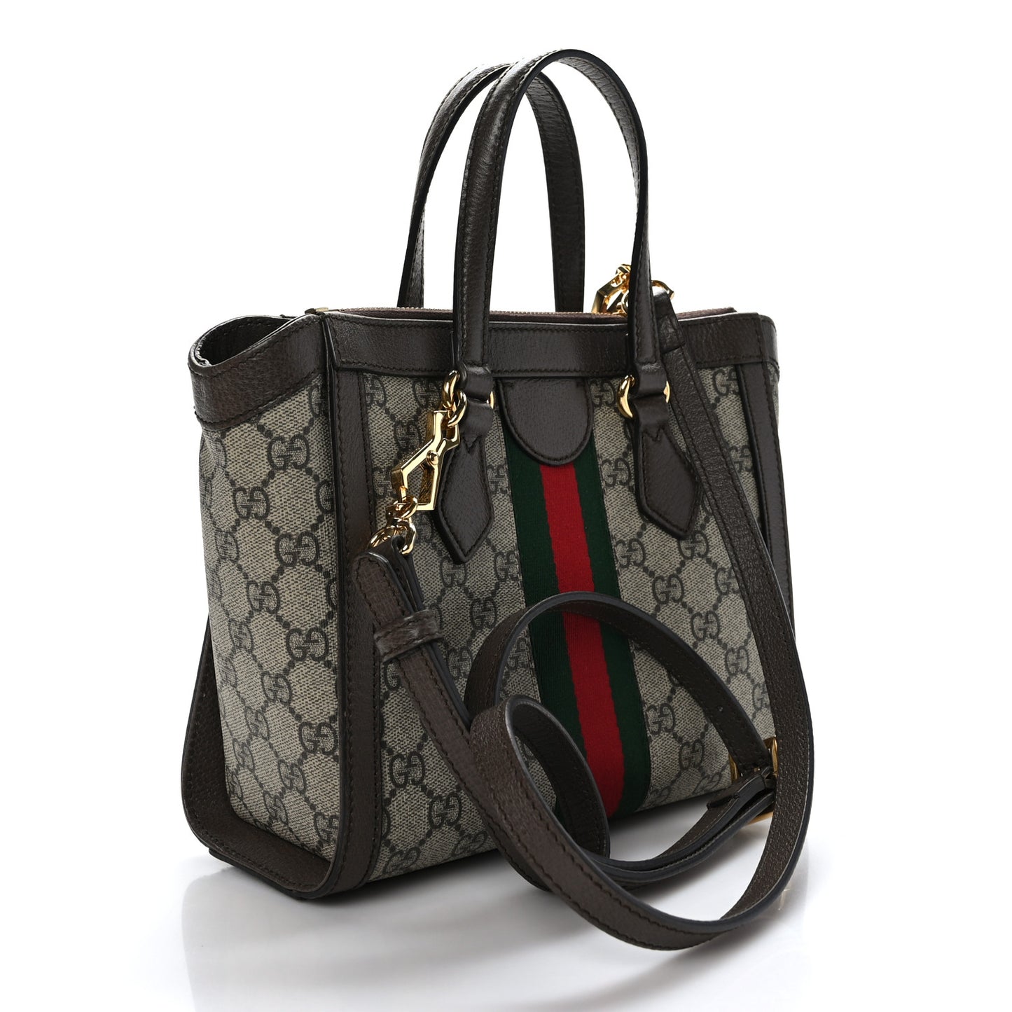 GG Supreme Monogram Small Ophidia Tote Bag Brown