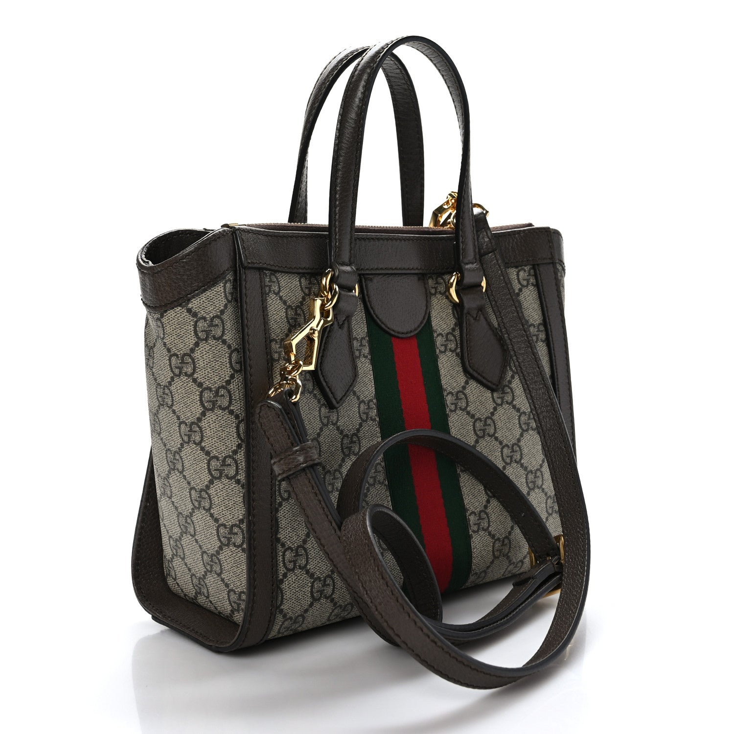 Gucci GG Supreme Monogram Small Ophidia Tote Bag Brown 3 of 9