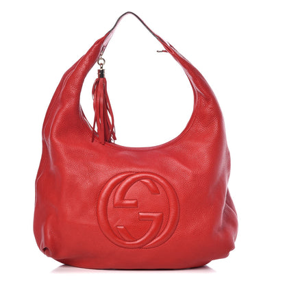 Gucci Pebbled Calfskin Large Soho Hobo Red 1 of 8