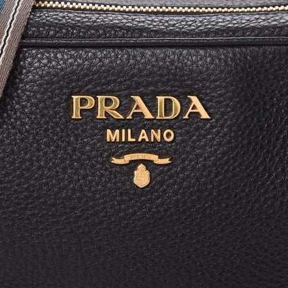 Prada Vitello Daino Medium Double Zip Shoulder Bag Black 11 of 17