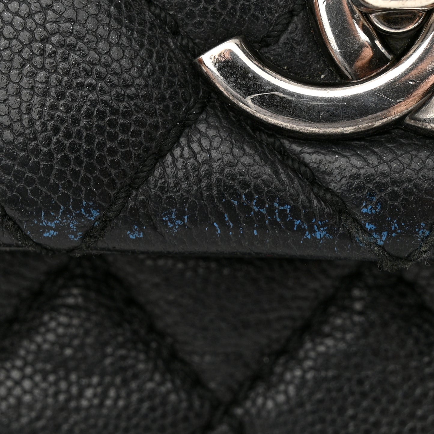 Caviar Quilted Small Coco Handle Flap Black