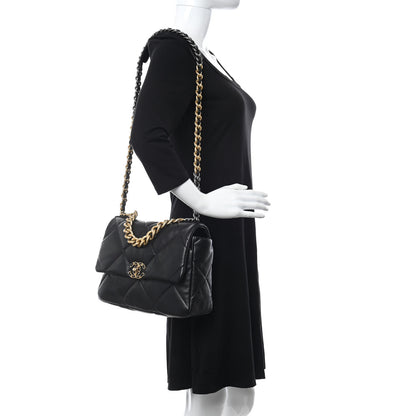Chanel Lambskin Quilted Large Chanel 19 Flap Black 2 of 9