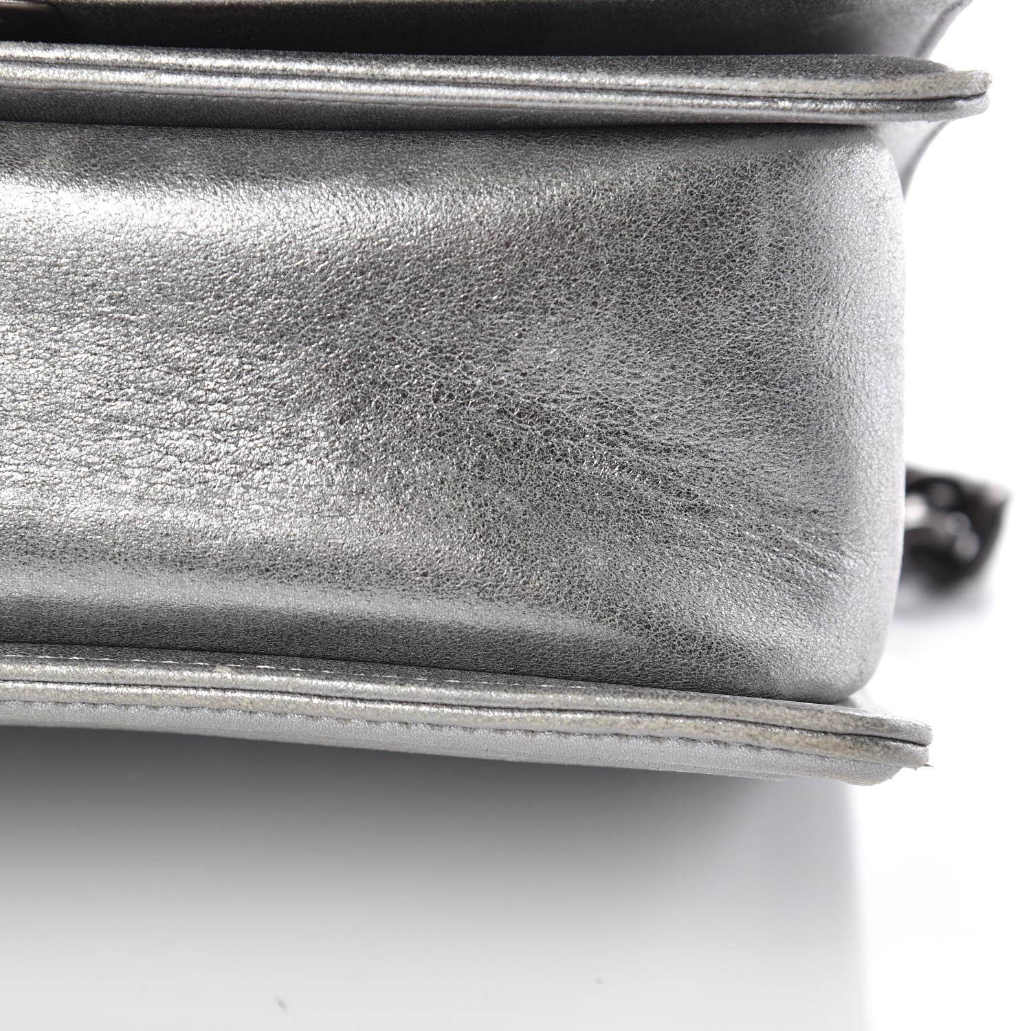 Chanel Metallic Lambskin Embellished Medium Boy Flap Silver 12 of 14