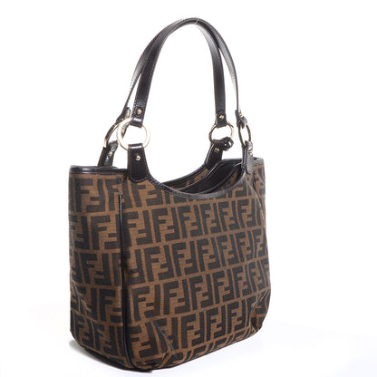 Fendi Zucca Small Chef Shopping Tote Tobacco Moro 3 of 10