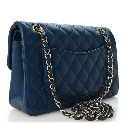 Chanel Lambskin Quilted Small Double Flap Blue 3 of 10