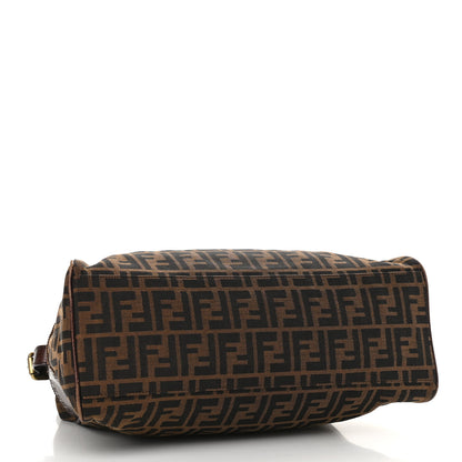 Fendi Zucca Calfskin Lizard Shoulder Bag Tobacco 4 of 12