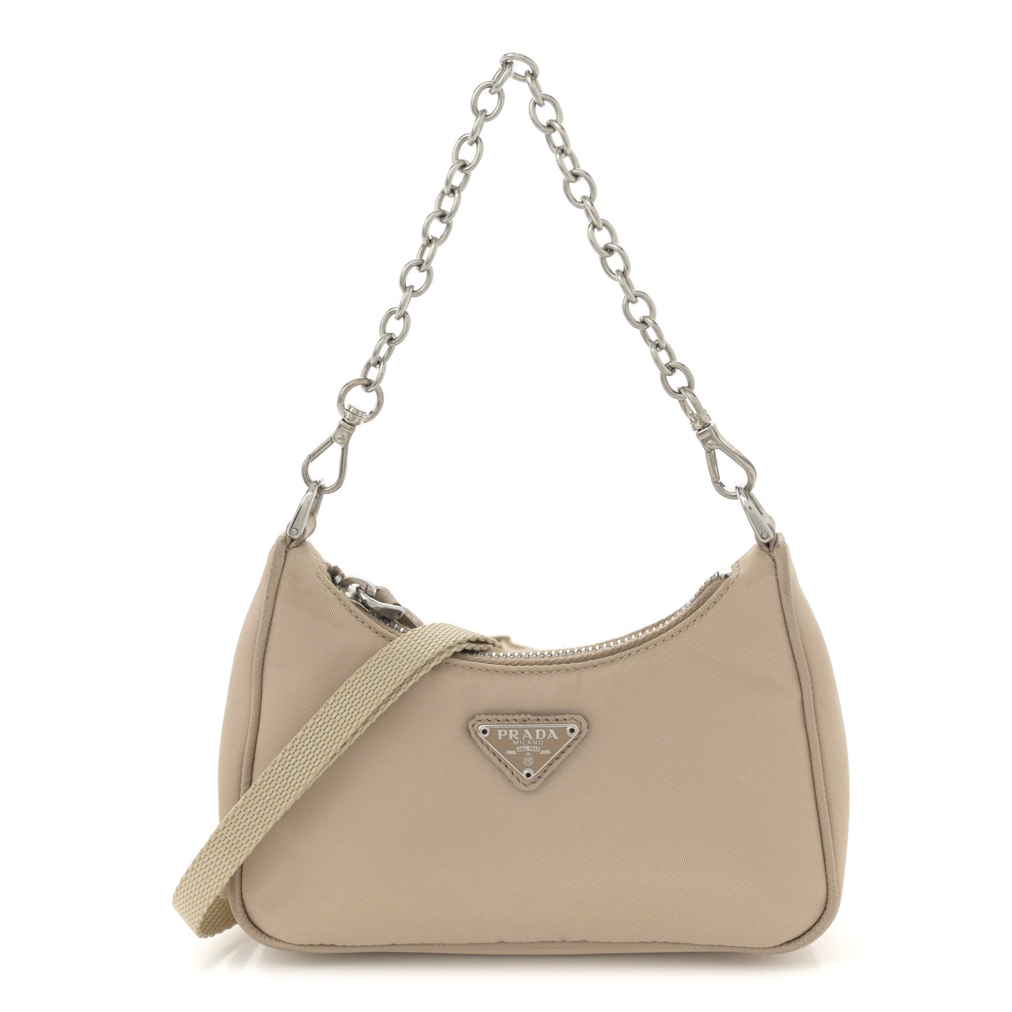 Tessuto Nylon Saffiano Mini Re-Edition 2000 Shoulder Bag Cammeo