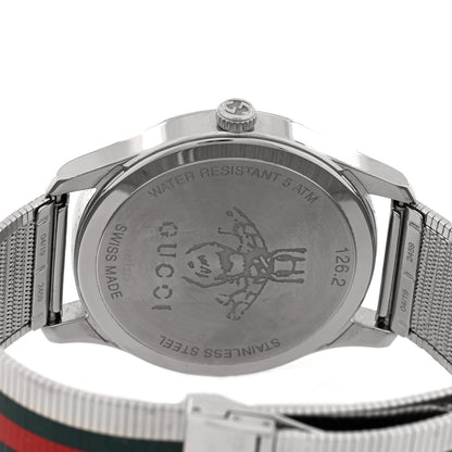 Gucci Stainless Steel 42mm G-Timeless Stripe Web Quartz Watch Silver 3 of 4