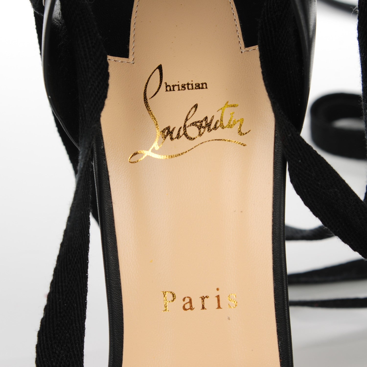 Christian Louboutin Shiny Calfskin Tribuli 140 Wedge Sandals 39 Black 8 of 8